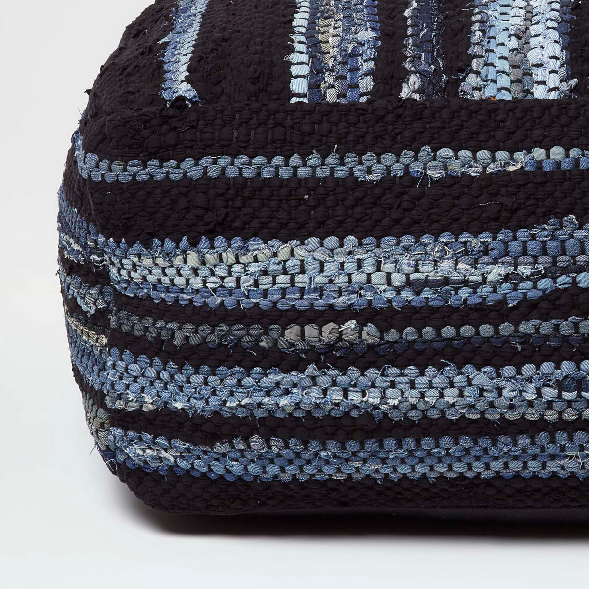 SITZPOUF Texas blau gestreift, 60/60/30 cm - Blau, Textil (60/30/60cm) - Homescapes
