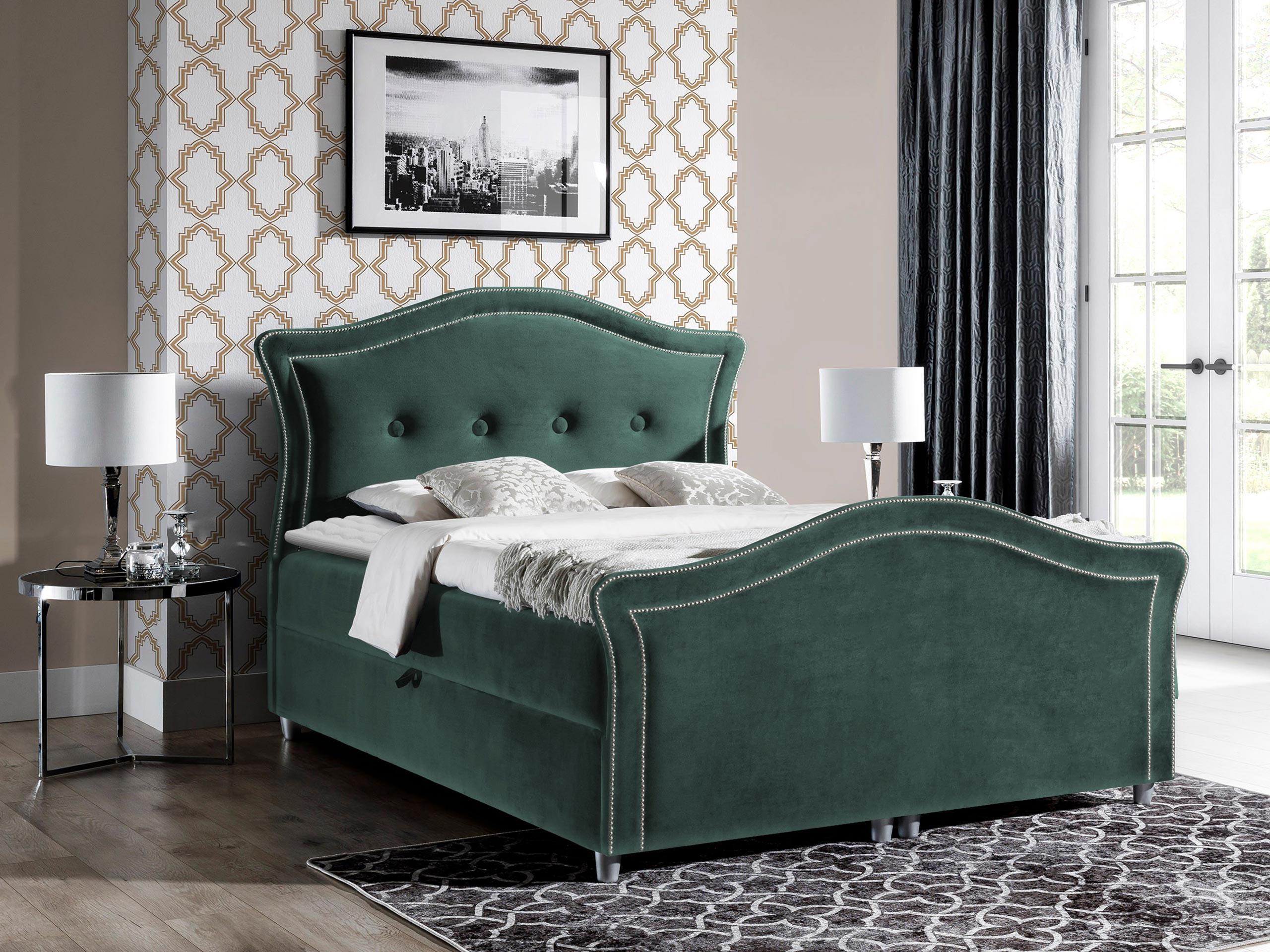 BOXBETT Bedran Lux - Hellgrün, Holz (200/200cm) - MIRJAN24