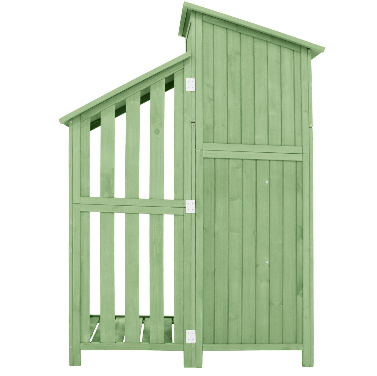 GARTENSCHRANK aus Massivholz 124x46x174cm Grün mit 2 Regalen - Grün, Holz (46/174/124cm) - Modfu
