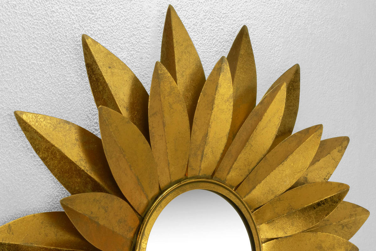 WANDSPIEGEL Gold 90/90 cm - Goldfarben, Metall (10.9/90/7cm) - KUNSTLOFT