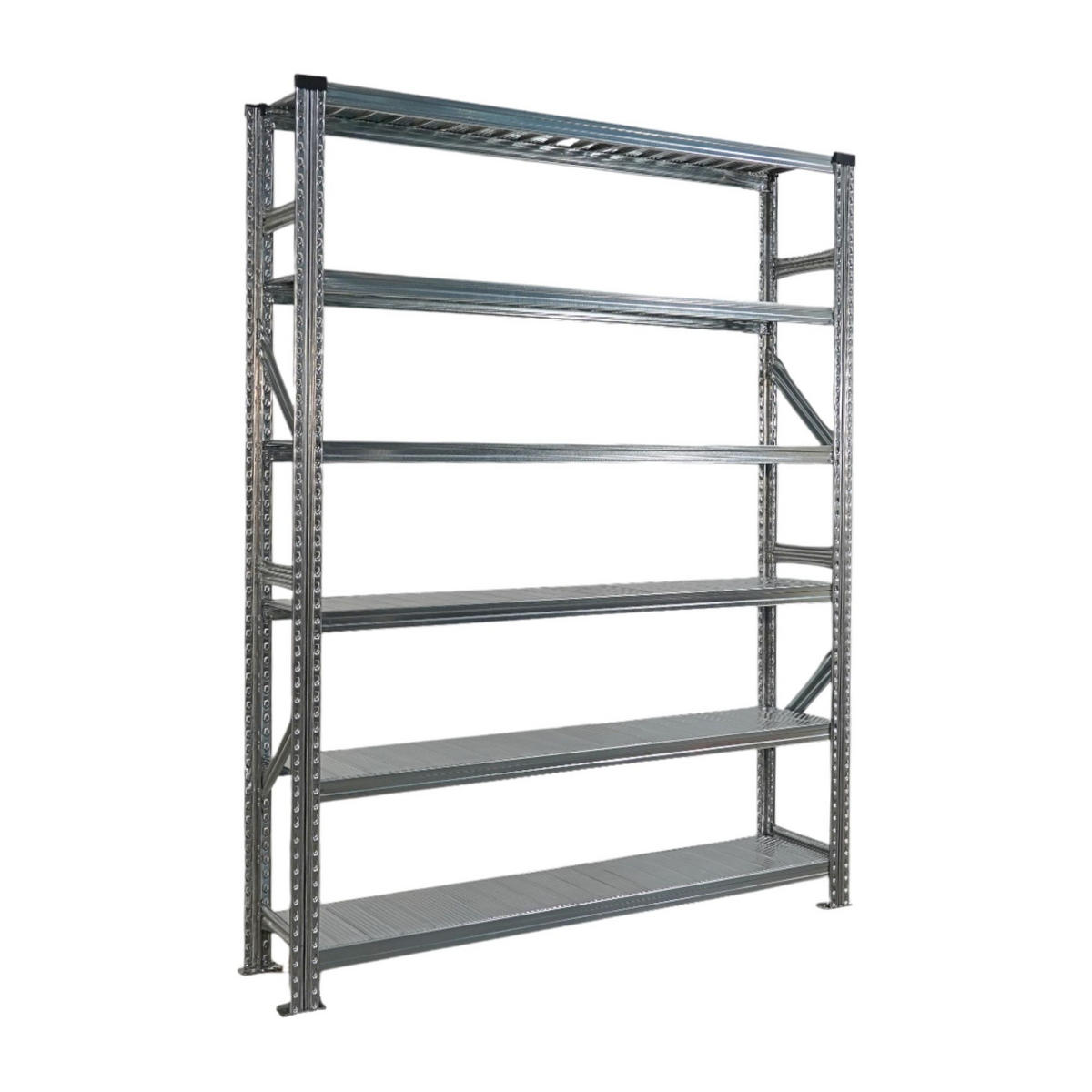 FACHBODENREGAL Proximo Stecksystem 210x750x32cm 6 Ebenen Beidseitig nutzbar Verzinkt - Silberfarben, Metall (750/210/32cm) - PROREGAL