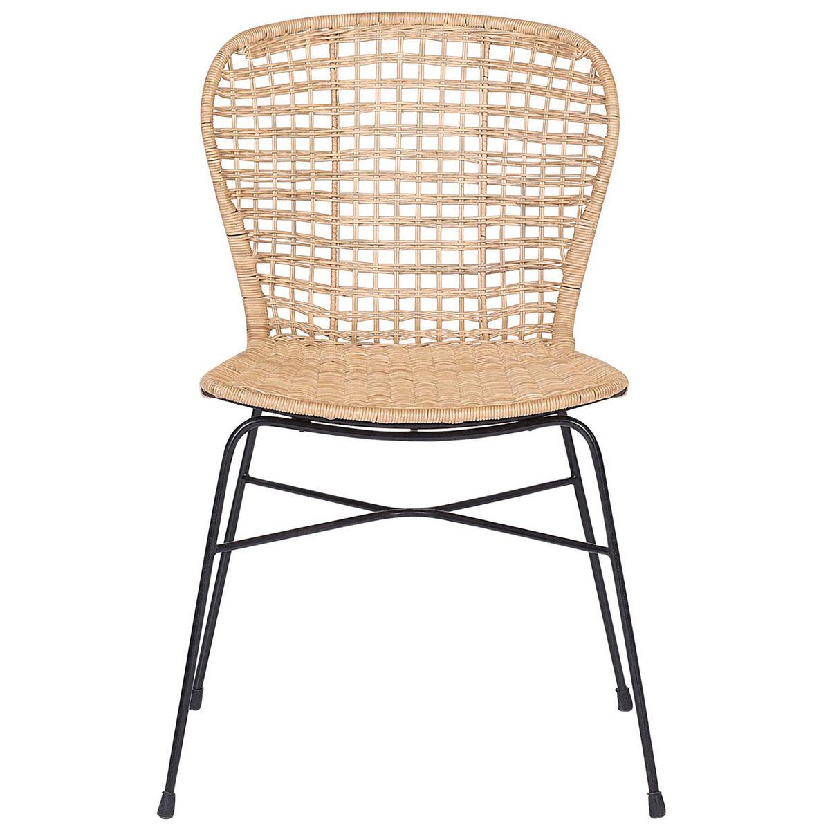 RATTAN SZÉK 2 darabos Szett Rattan Bézs Elfros - bézs/barna, természetes anyagok/fém (56/83/49cm) - Beliani