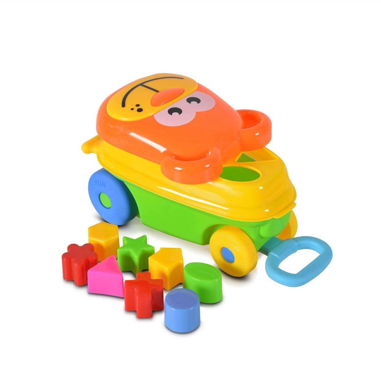 SORTIERSPIEL Sortierer 35368 2 in 1 Formen, Räder, 2 in 1, Steckbox, Spielzeugauto, ab 18 Monate - Multicolor, Kunststoff (15/15/35cm) - Moni