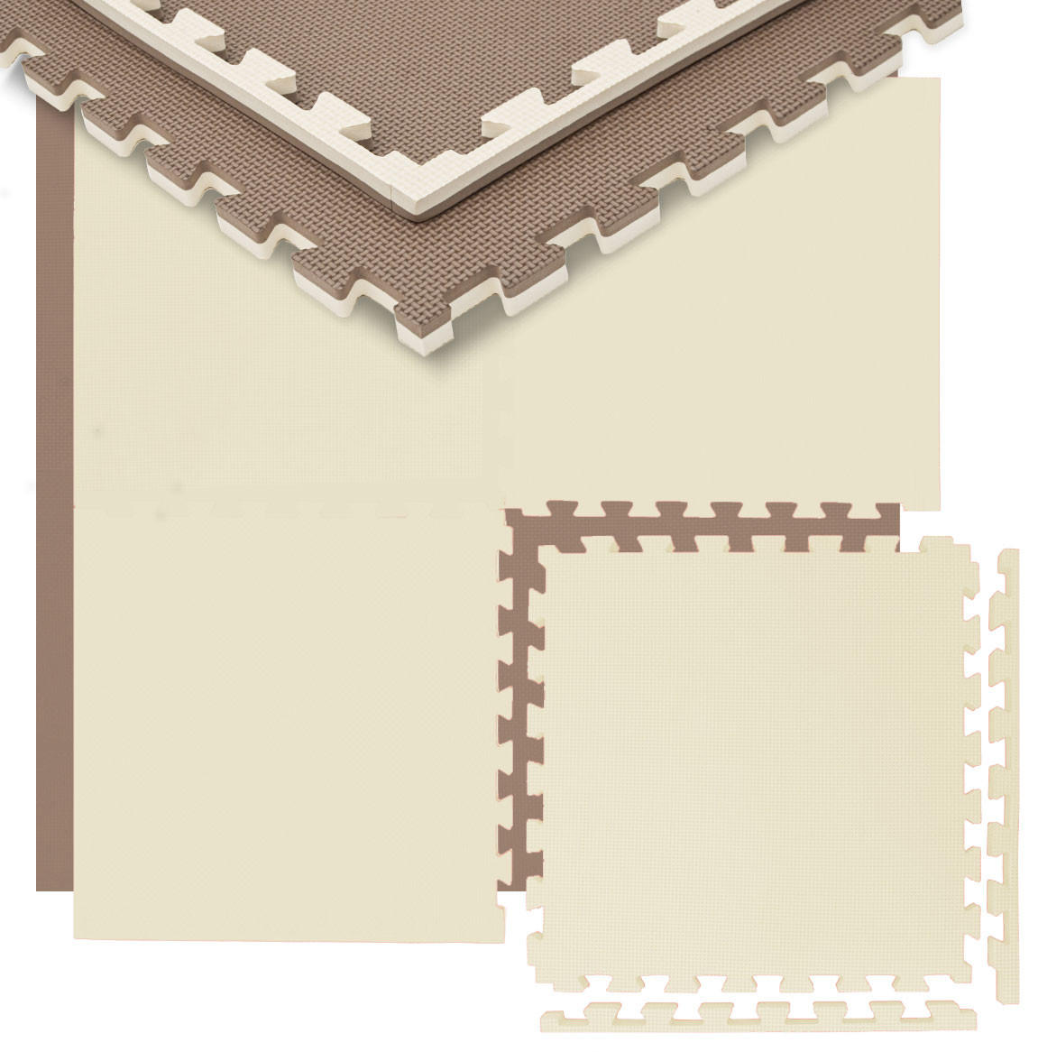 BODENSCHUTZMATTE 50x50x2 cm, Beige, 4er Set - Beige, Kunststoff (50/50cm) - eyepower