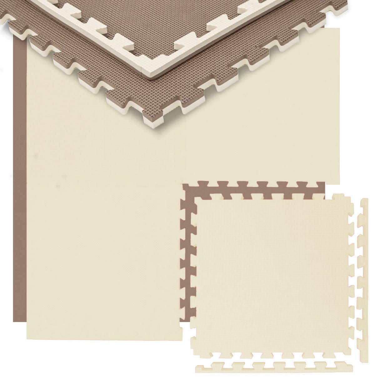 BODENSCHUTZMATTE 50x50x2 cm, Beige, 4er Set - Beige, Kunststoff (50/50cm) - eyepower