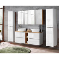 BADMÖBEL-SET 4-TLG. Toskana-56 - Weiß, Holzwerkstoff (250/190/46cm) - Lomado