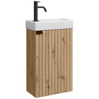 GÄSTE-WC-MÖBELSET Bosco 2 Teile Eiche - 40 x 22 x 68 cm - Eichefarben, Holz (40/68/22cm) - Badplaats