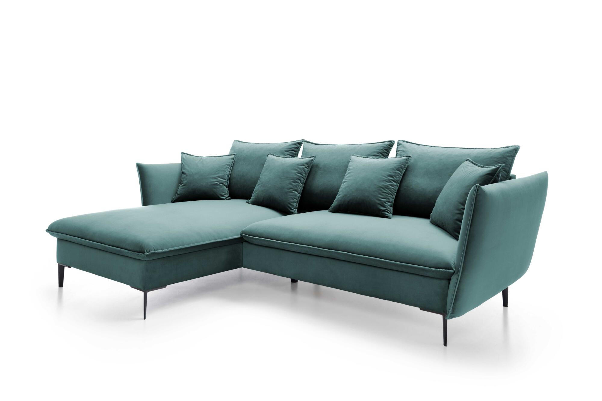 ECKSOFA GLOSS Grün 258x167x91 cm - Grün, Textil (258/167cm) - FURNLUX
