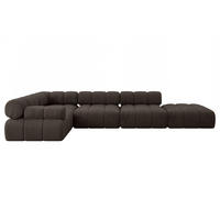 ECKSOFA modulares Sofa Felto-L2 - 380x190x70 cm Braun Velours - Braun, Holzwerkstoff/Textil (380/190cm) - ALTDECOR