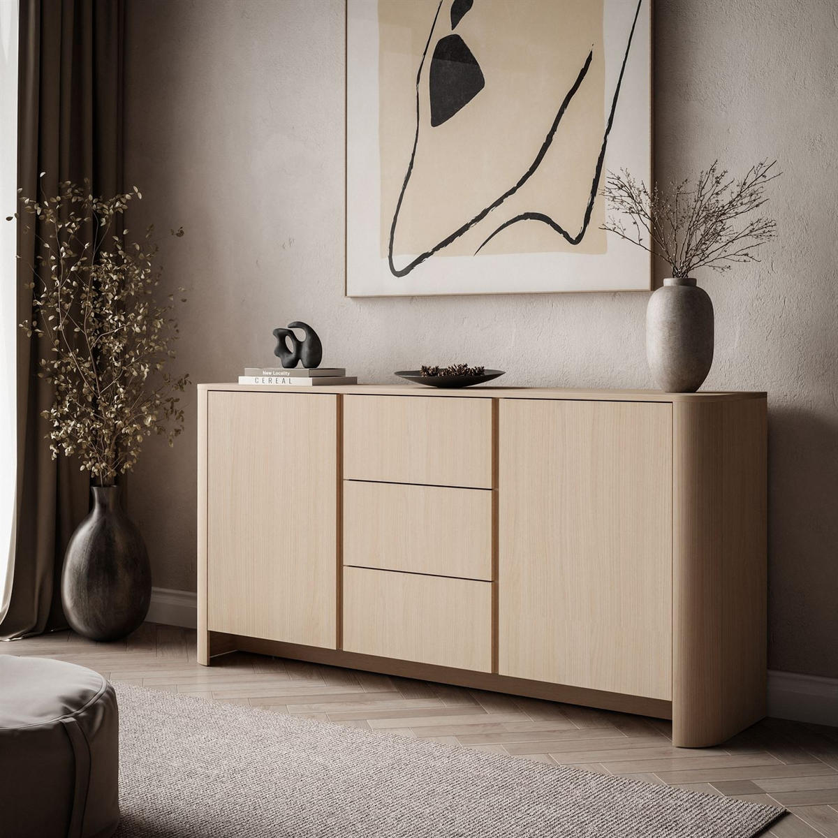 KOMMODE mit Schubladen DESTINY II KSZ-168 - Eichefarben, Holzwerkstoff (168/84/39cm) - Lookway