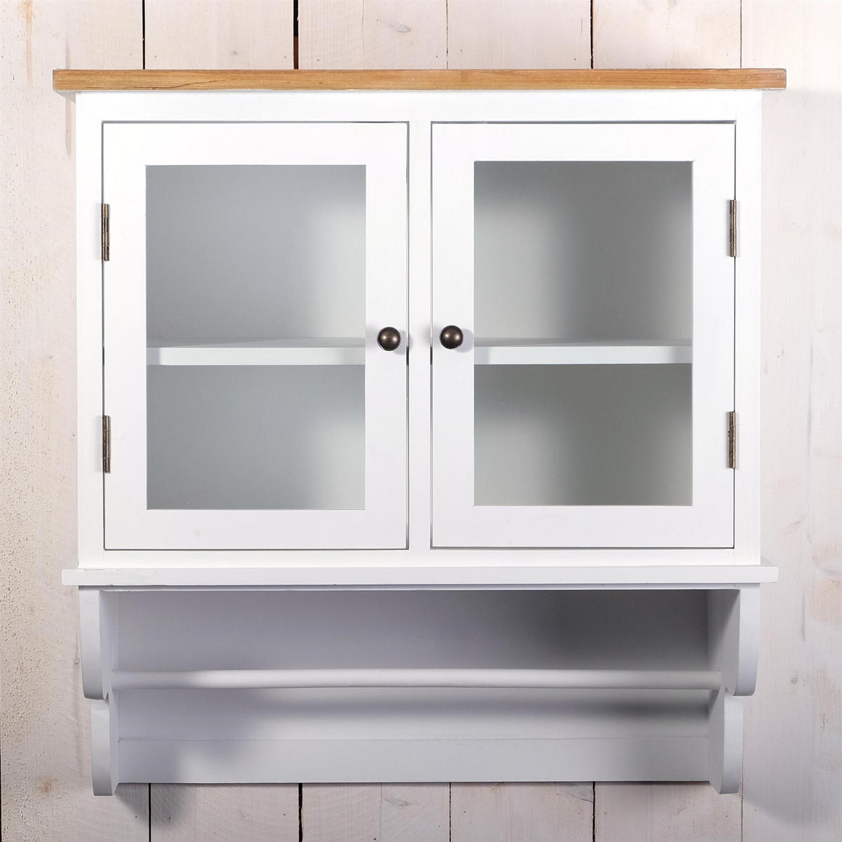 WANDSCHRANK IDA mit Glastür weiß - Weiß, Holzwerkstoff (71/74/31cm) - DESIGN DELIGHTS