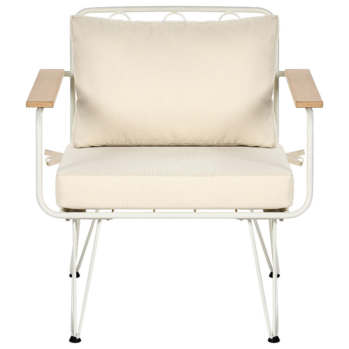 LOUNGE-SET 4-sitzer Stahl Beige Montesilvano - Beige, Metall - Beliani