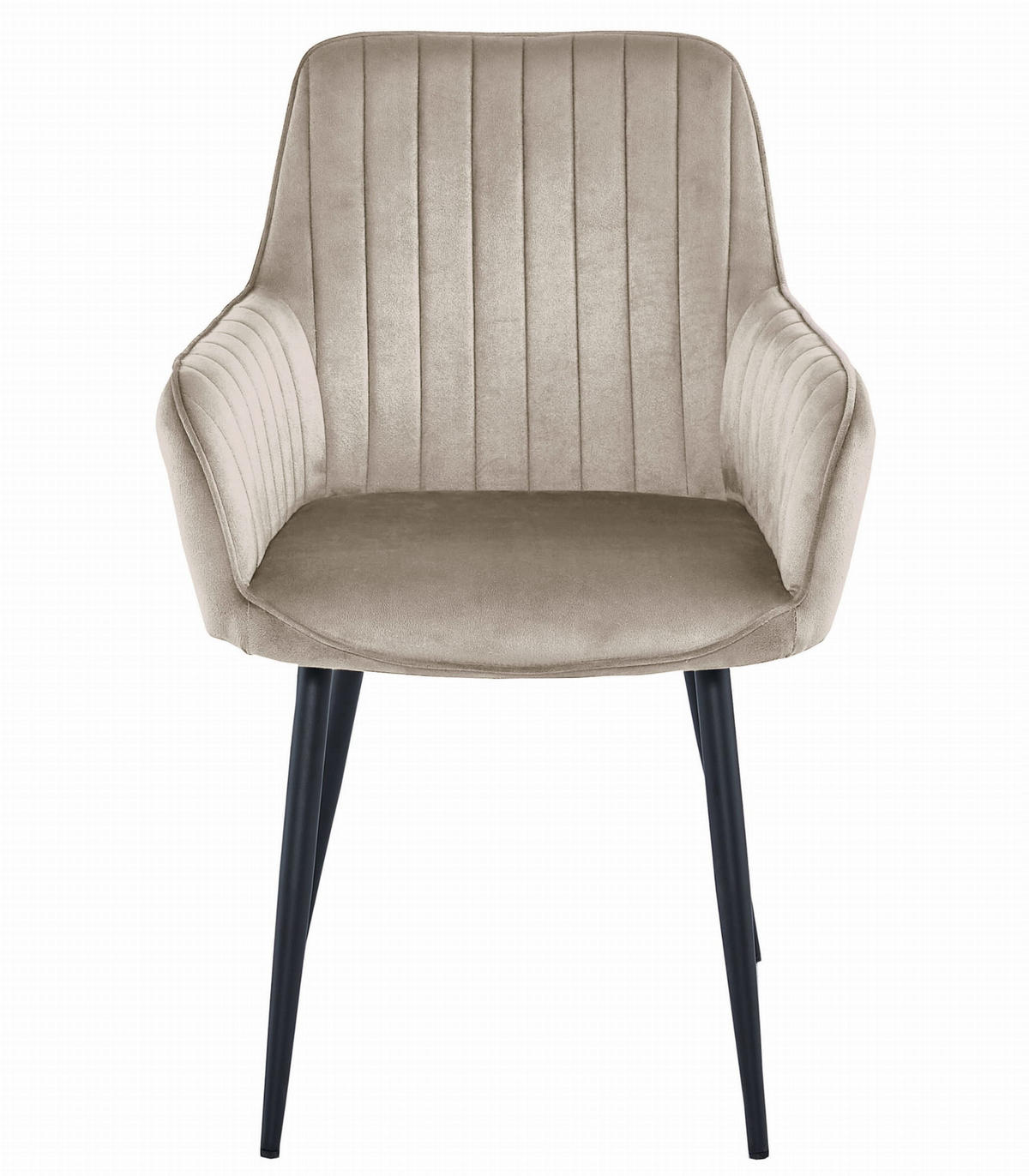 ESSZIMMERSTUHL SELO dunkelbeiger Sitz, schwarze Beine - Beige/Schwarz, Textil (55/83.5/45.5cm) - Valora