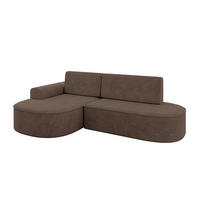ECKSOFA mit Schlaffunktion und Bettkasten Ottomane Links MARI-L1-S - 283x167x85 cm Braun Velours - Schwarz/Bronzefarben, Holzwerkstoff/Kunststoff (283/167cm) - ALTDECOR