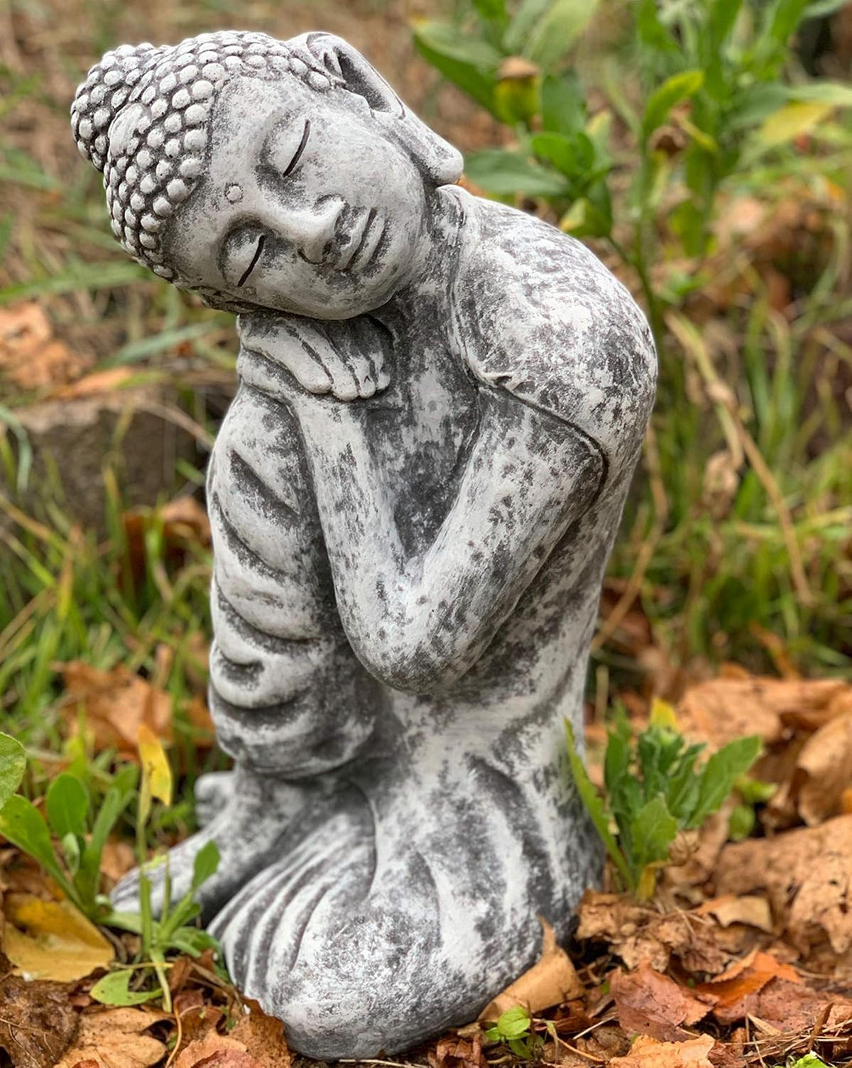 STEINFIGUR träumender Shiva Steinfigur frostfest - Grau, Stein (22/38/20cm) - stoneandstyle