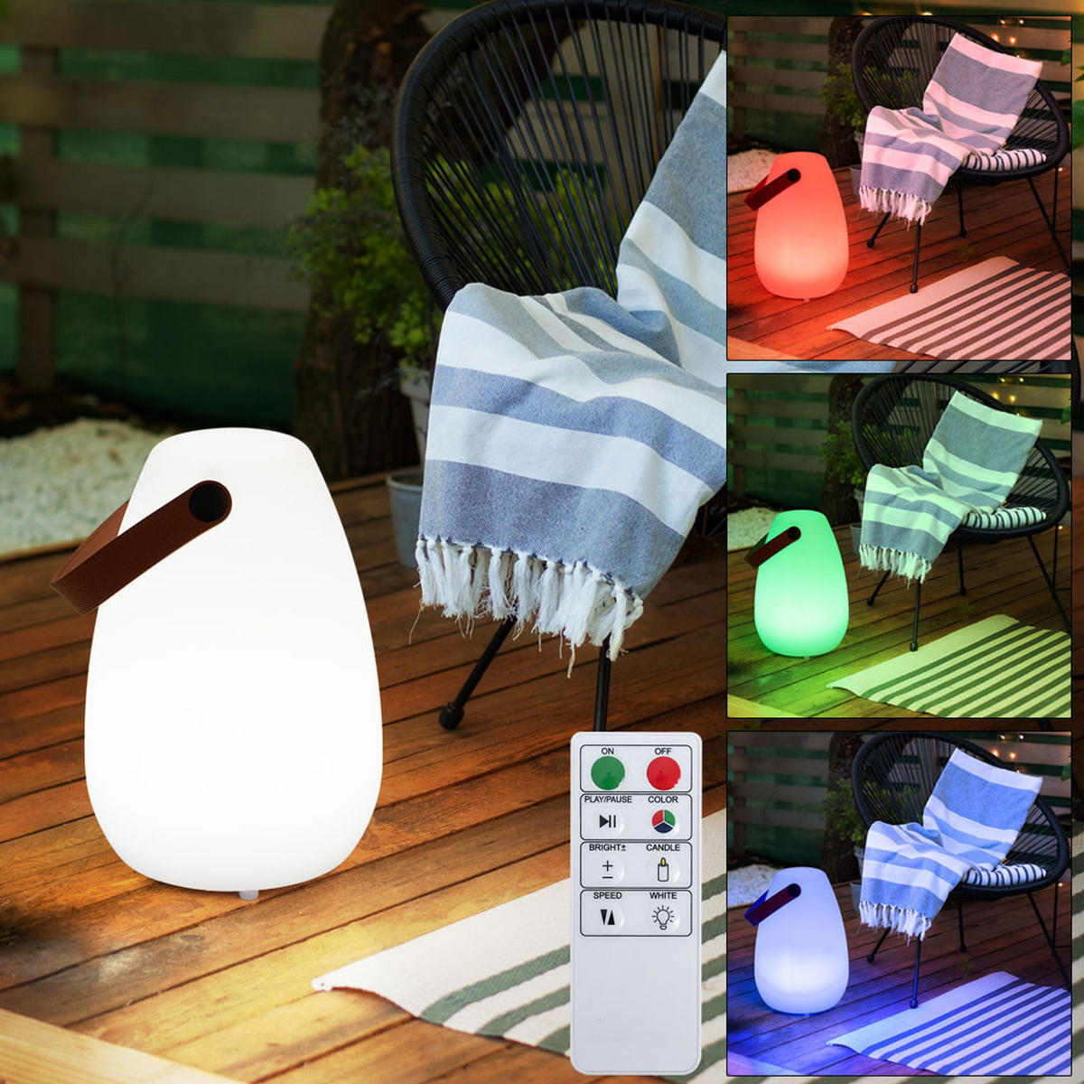 LED TISCHLEUCHTE Weiß RGB Farbwechsel - Weiß, Kunststoff (14/14/20cm)