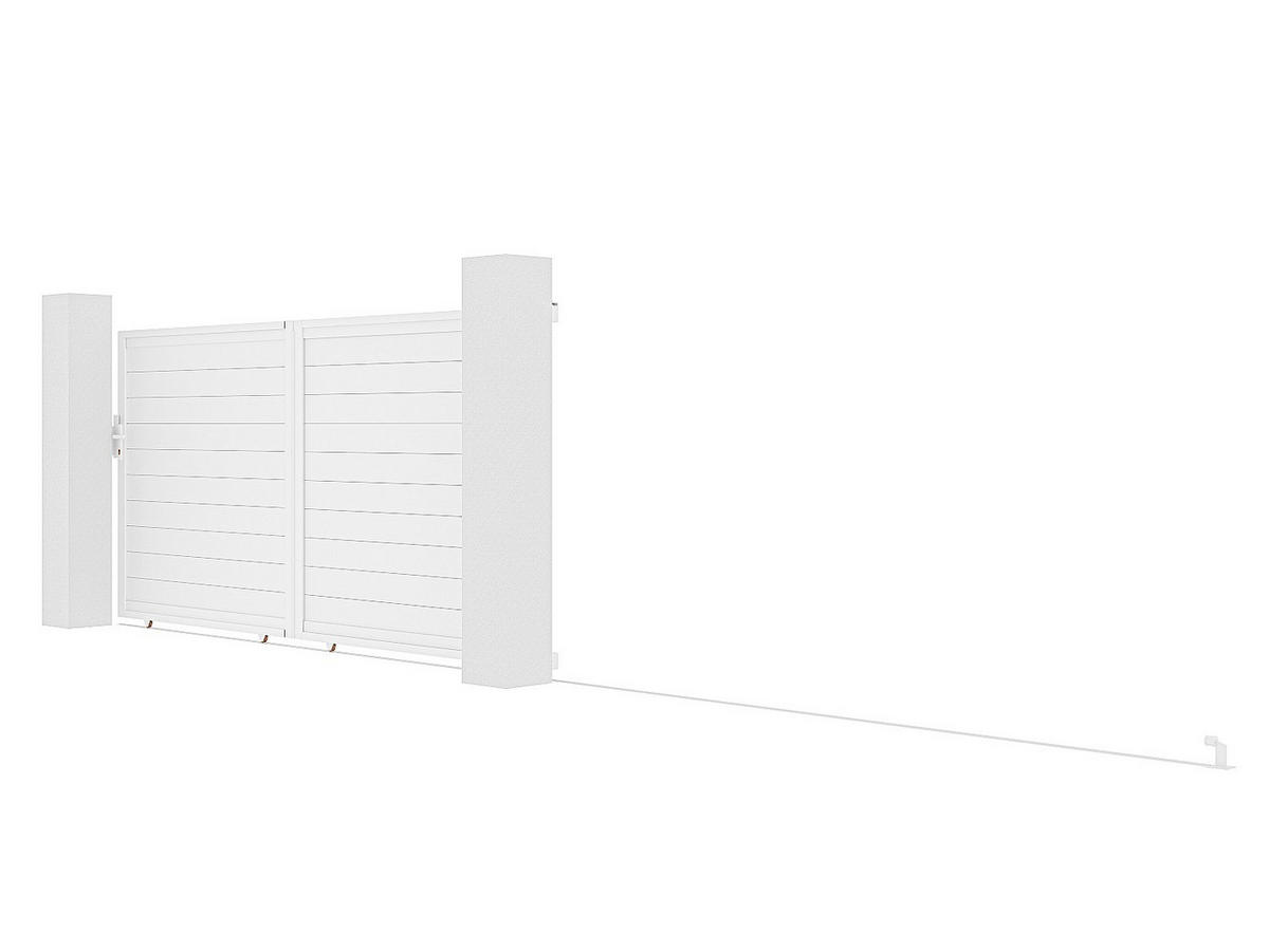 SCHIEBETOR - 348cm x 4.6cm - Plastik - weiß - NAZARIO - Weiß, Kunststoff (348/178cm) - Vente-Unique