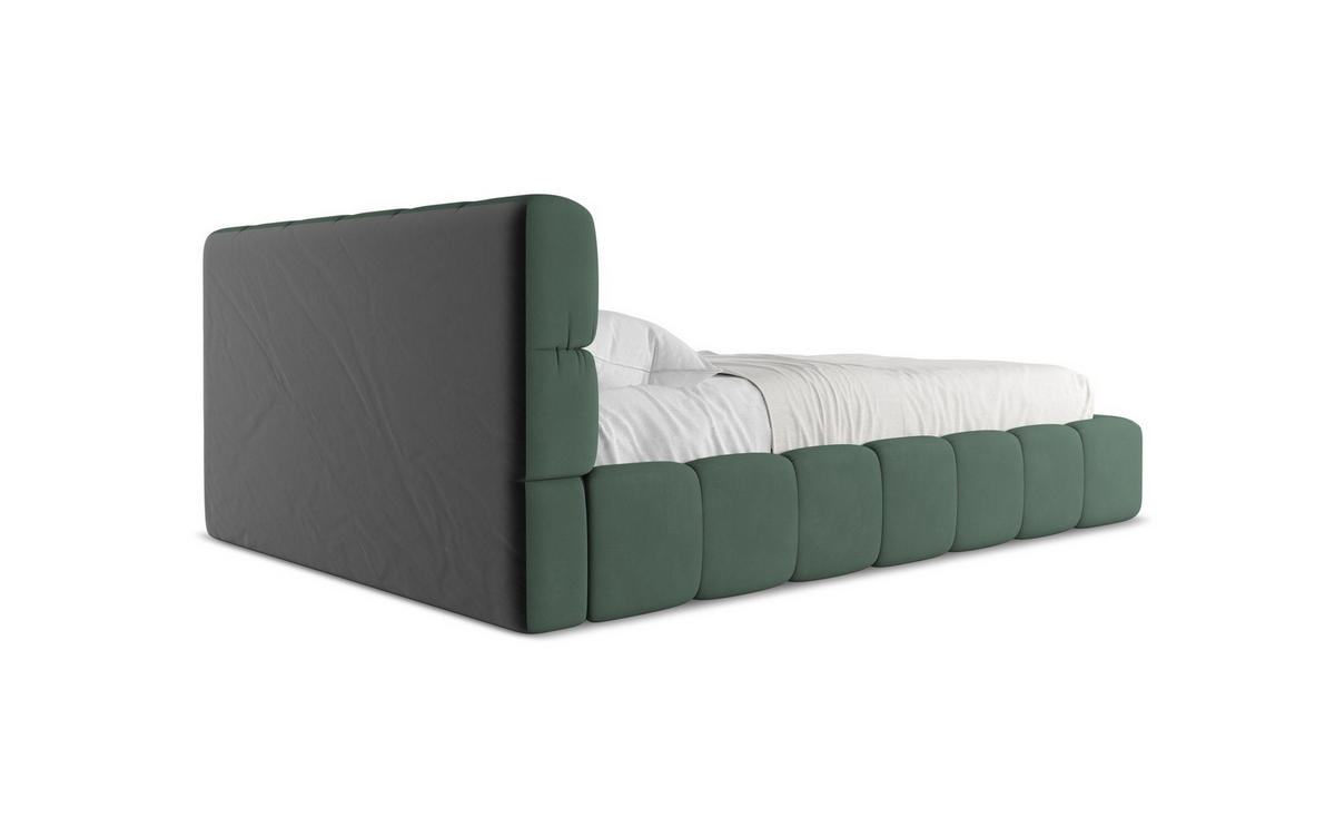 POLSTERBETT mit Bettkasten und Lattenrost 160x228 Grau - Hellgrau/Schwarz, Kunststoff/Textil (140/200cm) - Makamii