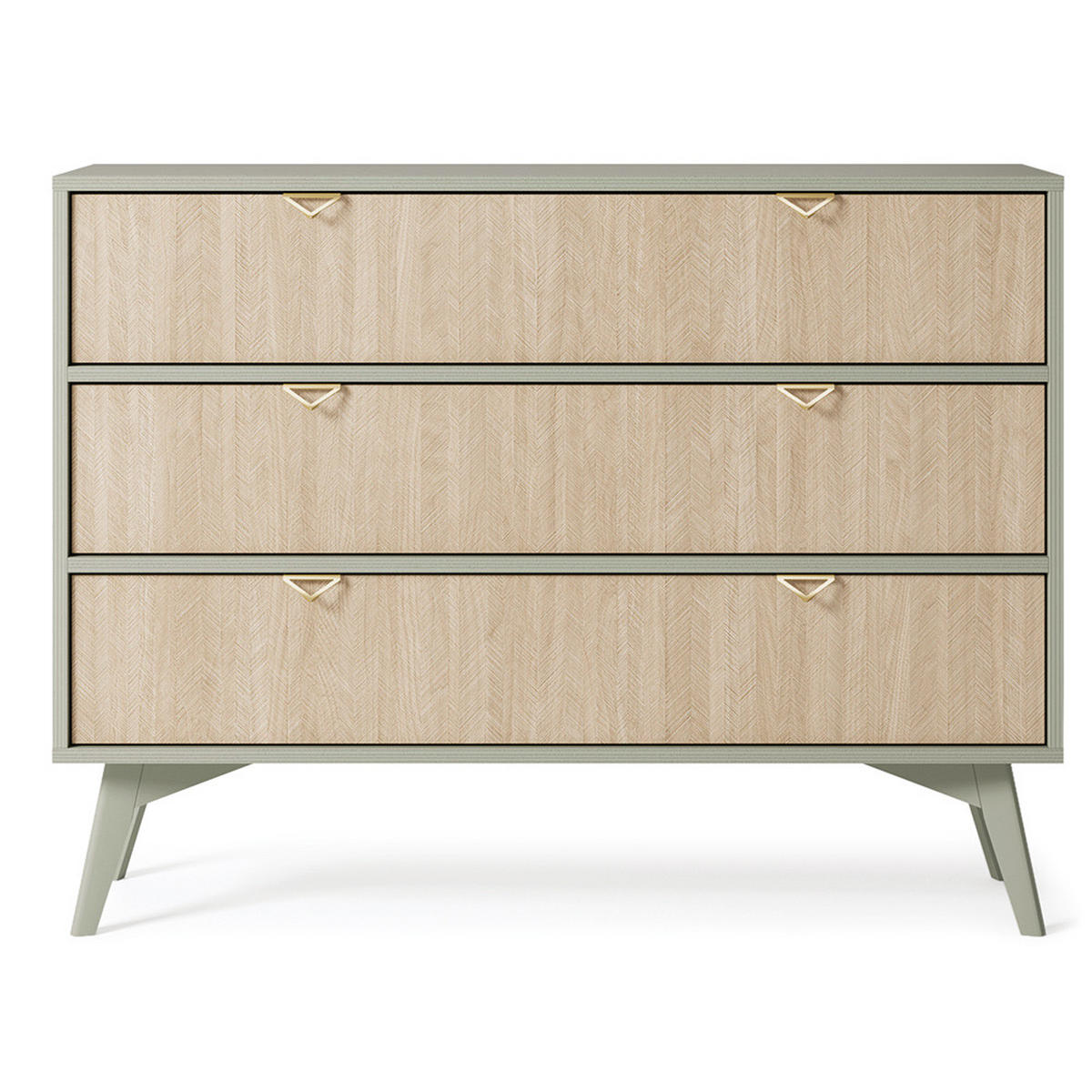 KOMMODE Fareham-160 - Grün, Holzwerkstoff (106/80/38cm) - Lomado