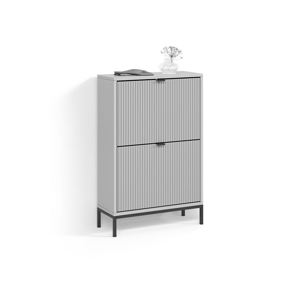 Livinity® BOTNÍK NA BOTY Aterno Šedá 60 x 92 cm se 2 sklopnými zásuvkami