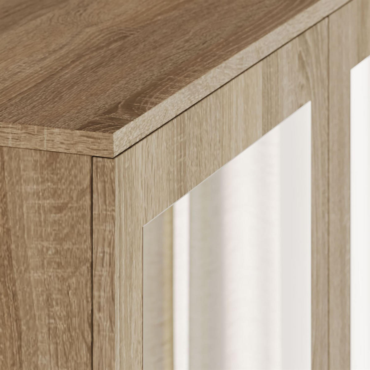 SCHRANK HANA SS-90 mit Spiegel Sonoma Eiche - Sonoma Eiche, Holzwerkstoff (90/180/50cm) - Lookway