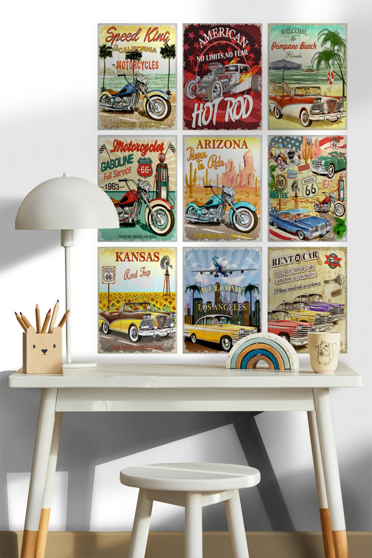 WANDTATTOO Oldtimer 85 x 65 cm - Multicolor, Papier (85/65/65cm) - Sanders & Sanders