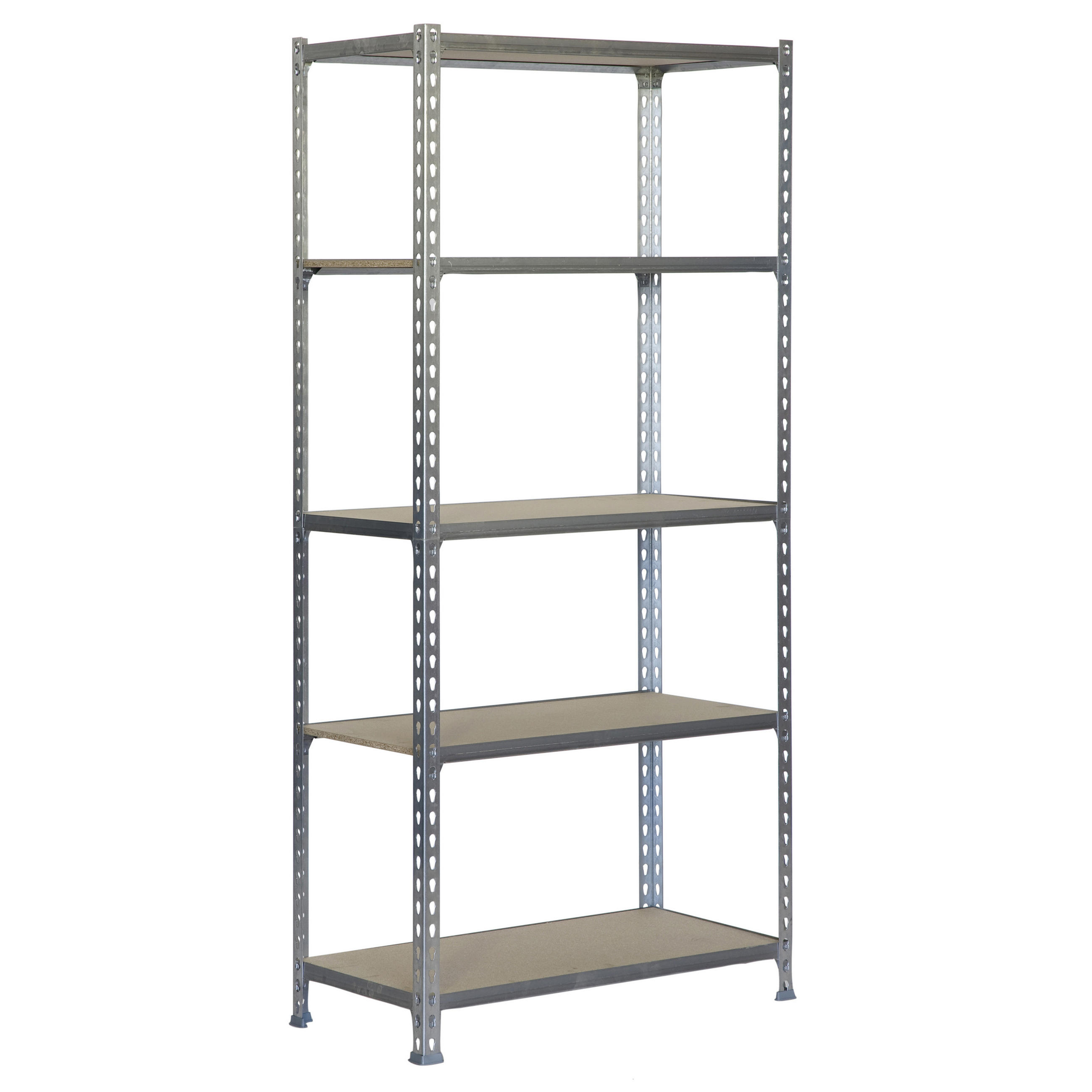 SCHWERLASTREGAL Muli HxBxT 180 x 80 x 30 cm 5 Fachböden Fachlast 150 kg Verzinkt - Silberfarben, Metall (80/180/30cm) - PROREGAL