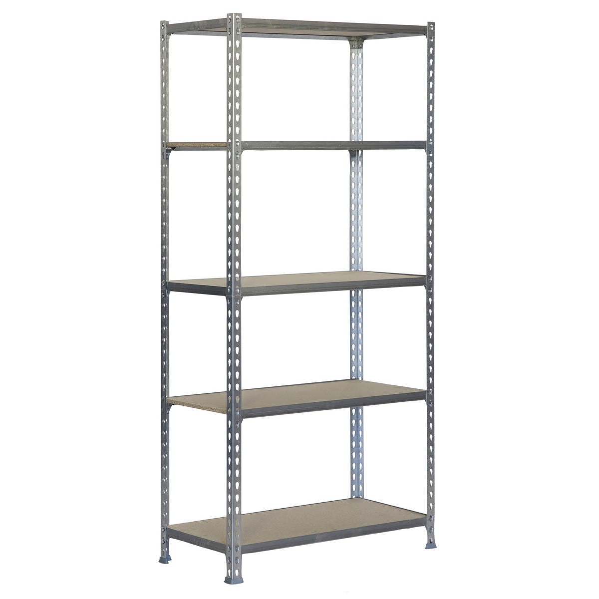 SCHWERLASTREGAL Muli HxBxT 180 x 80 x 30 cm 5 Fachböden Fachlast 150 kg Verzinkt - Silberfarben, Metall (80/180/30cm) - PROREGAL
