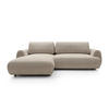 ECKSOFA ZEST Beige Geflochtener Stoff mit Schlaffunktion - Beige, Holz (270/167cm) - MASSENO