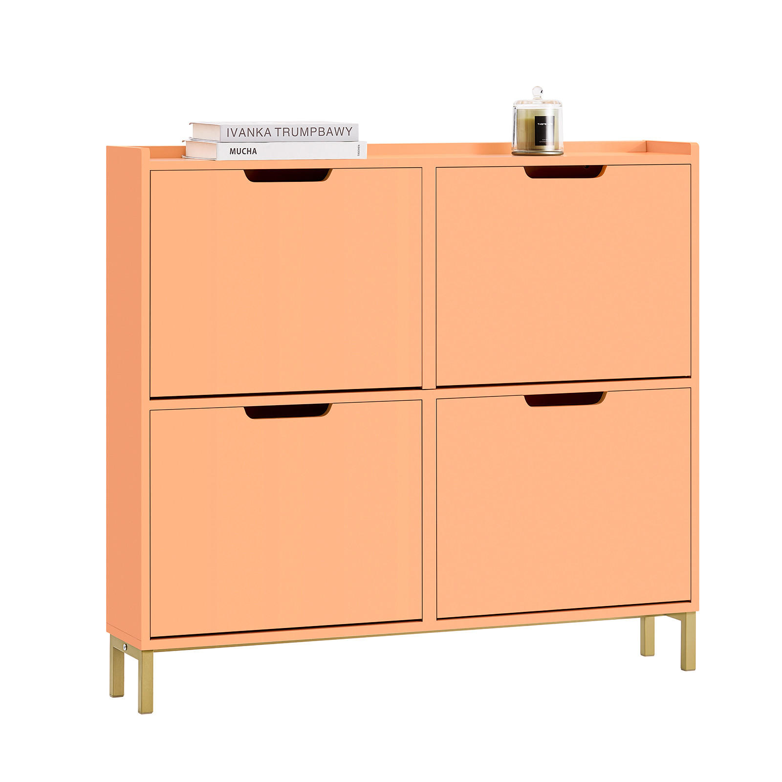 SCHUHSCHRANK Rosa - Rosa, Holzwerkstoff/Metall (100/90/19cm) - SoBuy