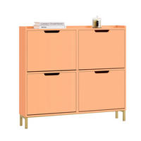 SCHUHSCHRANK Rosa - Rosa, Holzwerkstoff/Metall (100/90/19cm) - SoBuy