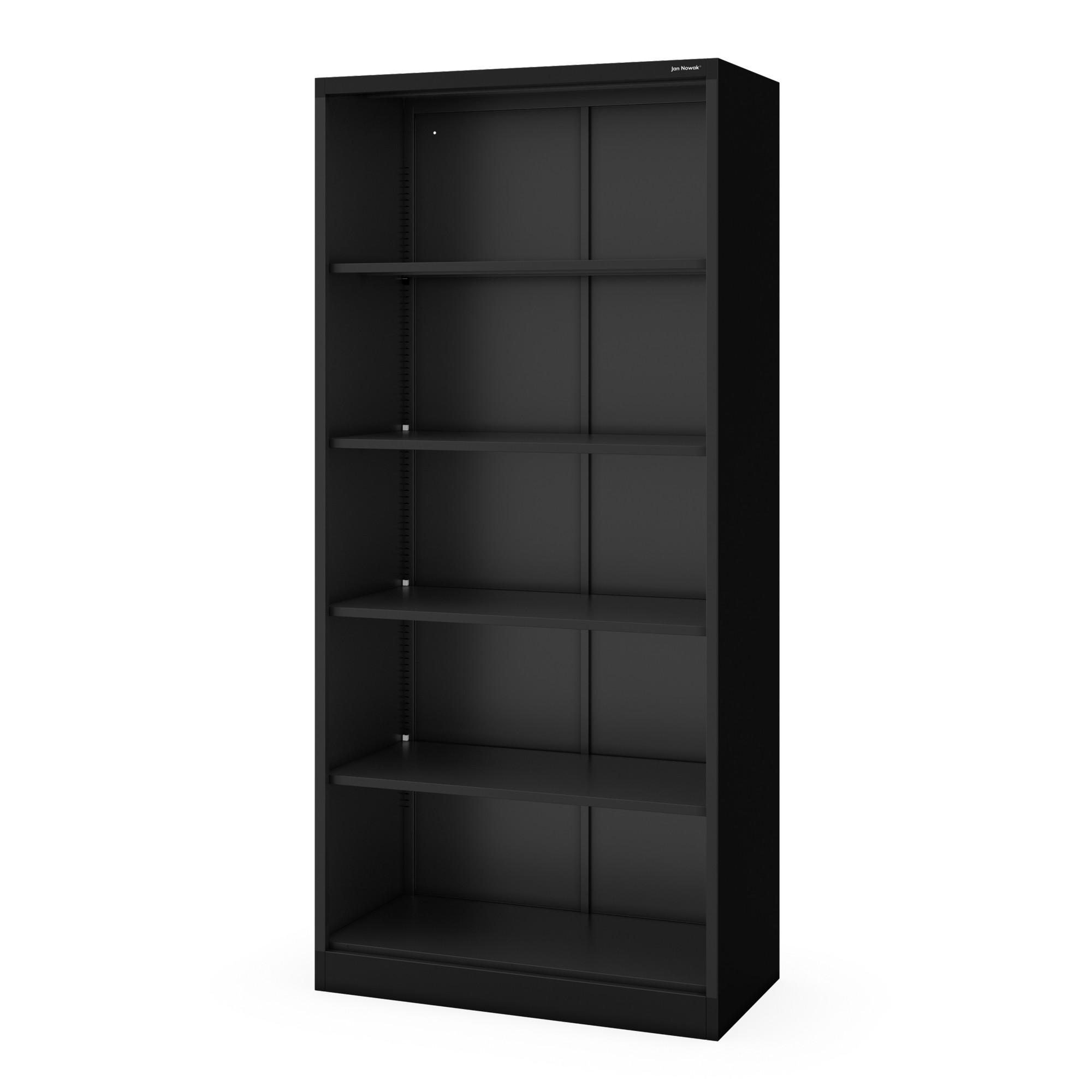 BÜRO-REGAL aus Metall RUFUS 195 × 90 × 45 cm - Schwarz, Metall (90/195/45cm) - Jan Nowak