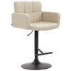 BARHOCKER Lausanne, Gestell schwarz, Kunstleder Creme - Creme/Schwarz, Kunststoff/Textil (60/100/56cm) - TPFLiving
