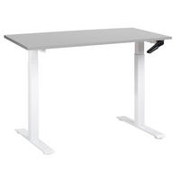 SCHREIBTISCH grauweiß 120/72 cm manuell höhenverstellbar Destin III - Weiß/Grau, Holz (72/120/74cm) - Beliani