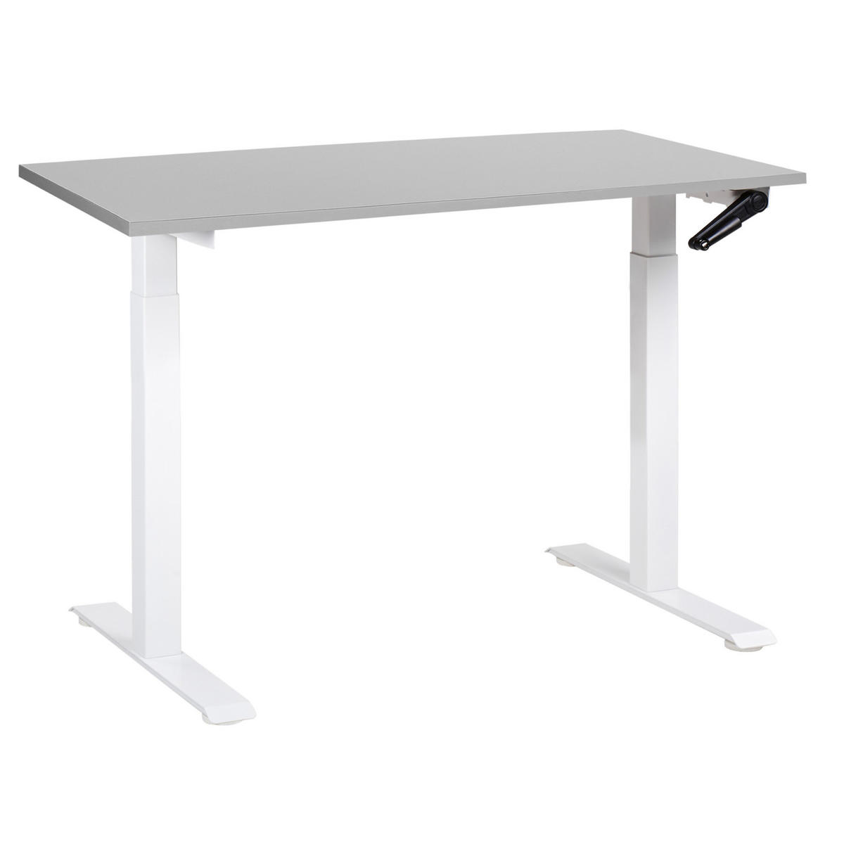 SCHREIBTISCH grauweiß 120/72 cm manuell höhenverstellbar Destin III - Weiß/Grau, Holz (72/120/74cm) - Beliani