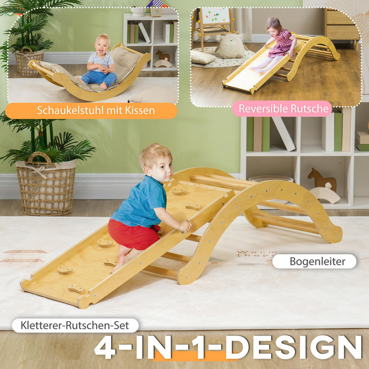 KLETTERGERÜST - Naturfarben, Holzwerkstoff (49.5/39.5/168cm) - AIYAPLAY