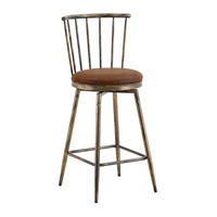 BARHOCKER Braun mit gepolstertem Sitz und Metallgestell - Braun, Textil (39/96/39cm) - MIVRAY