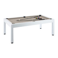 OUTDOOR-BILLARDTISCH mit Schutzhülle - 213,4 x 121,1 x 79,7 cm - STAZIO - Schwarz, Holz (213.4/121cm) - Vente-Unique