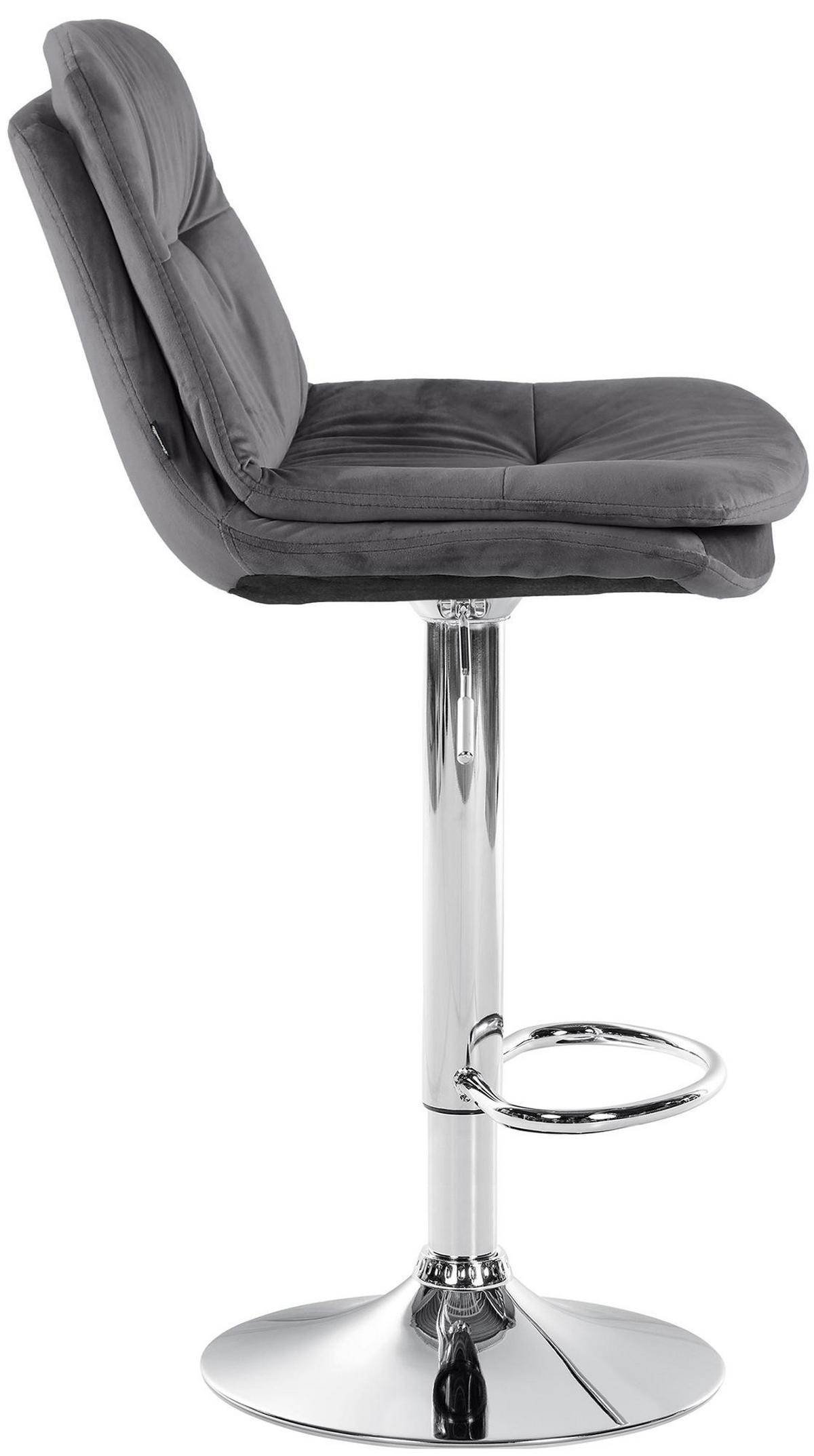 BARHOCKER Samt dunkelgrau - Dunkelgrau/Schwarz, Textil (46/94/54cm) - CLP
