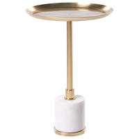BEISTELLTISCH Metall Weißer Marmor Camelo - Goldfarben, Metall (36/36/53cm) - Beliani