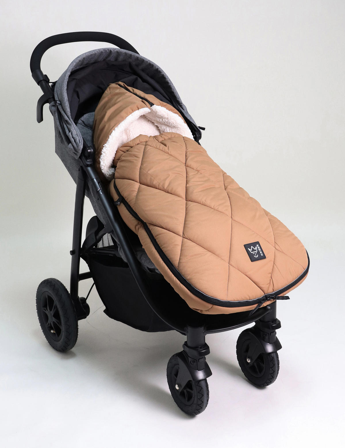 KINDERWAGEN-FUSSSACK XL TOO, camel/creme - Hellbraun, Textil (46/10/105cm) - Kaiserbaby