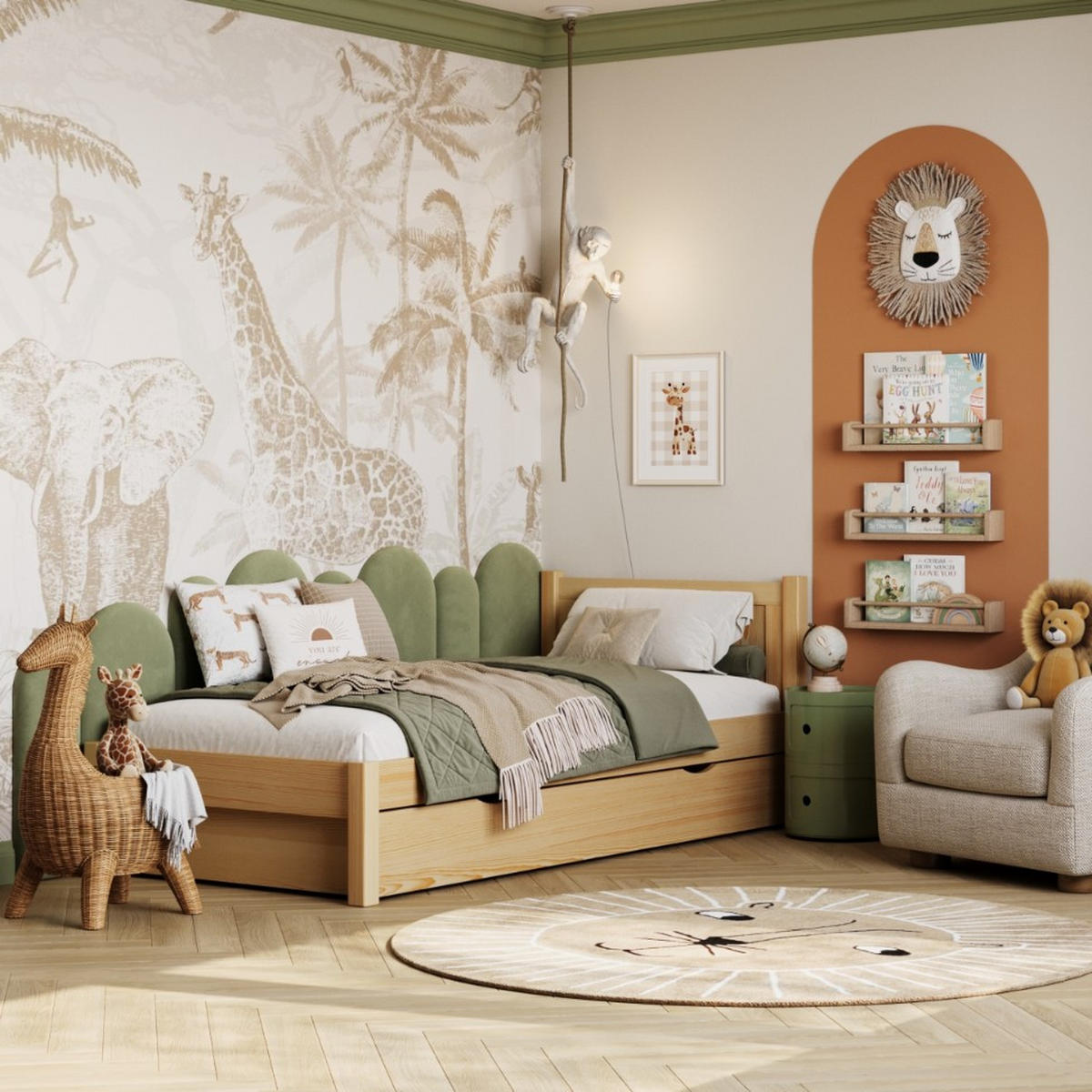 BETT mit Schublade N02 Naturkiefer 80/200 - Hellbraun, Naturmaterialien/Holz (80/200cm) - N-Wood