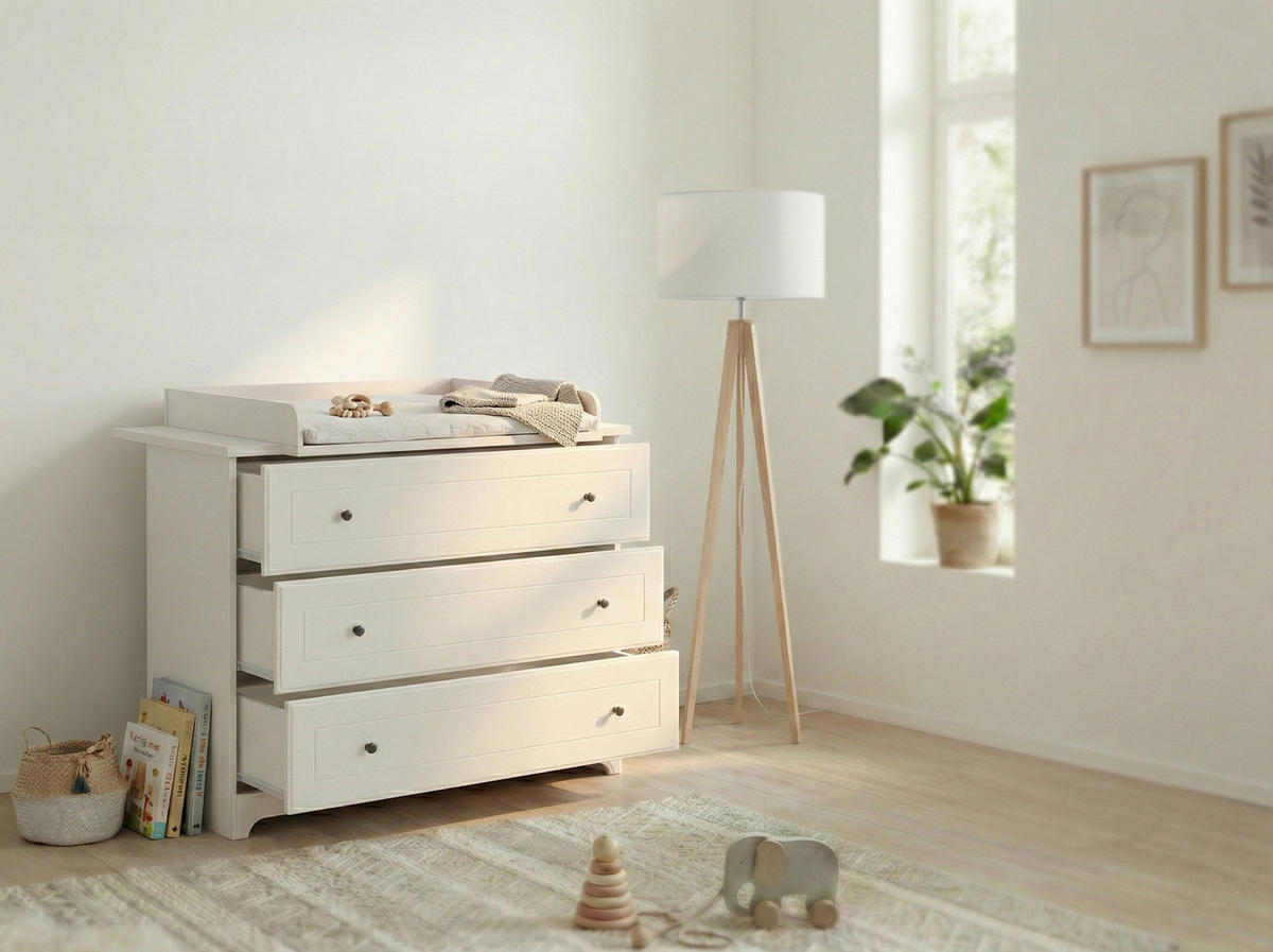 BABYMÖBEL-KOMPLETTSET Thilo 3-tlg. - Schwarz/Weiß, Holzwerkstoff/Metall (200/200/200cm) - arthur berndt