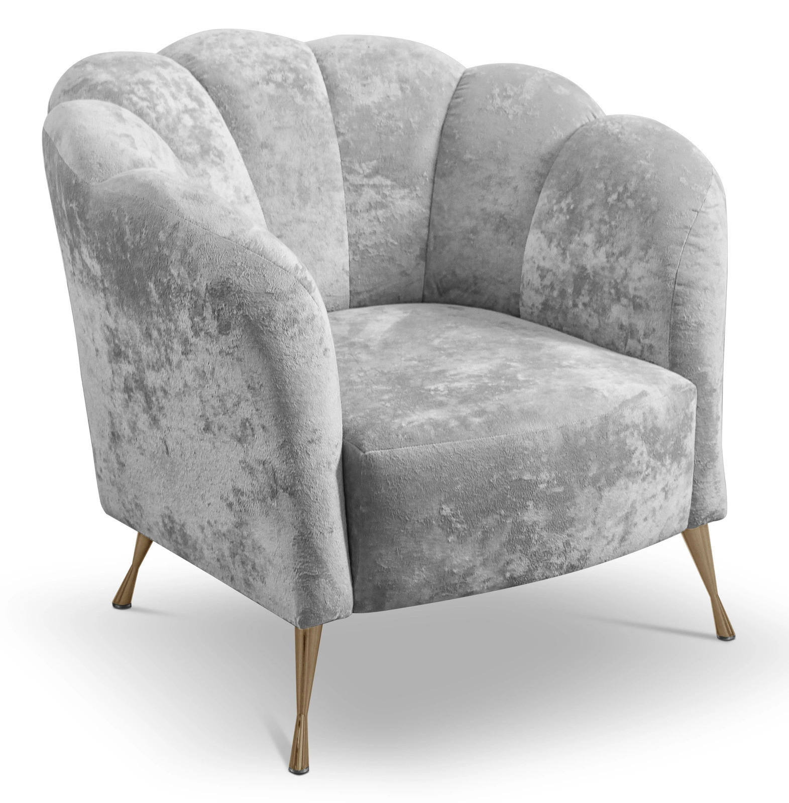 Ravio Polstersessel Grau, Gold 87x78x83 cm