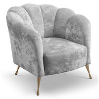 POLSTERSESSEL Adria mit Metallfüßen - Goldfarben/Grau, Holzwerkstoff/Textil (87/78/83cm) - Ravio
