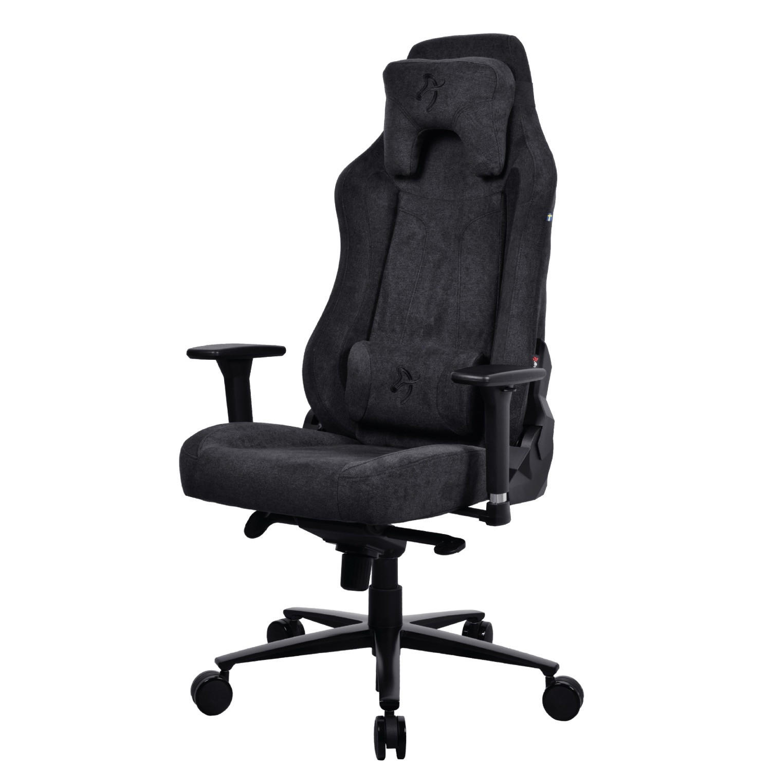 GAMINGSTUHL Vernazza Soft Fabric™ Reines Schwarz - Schwarz, Textil/Metall (68/135/50cm) - Arozzi