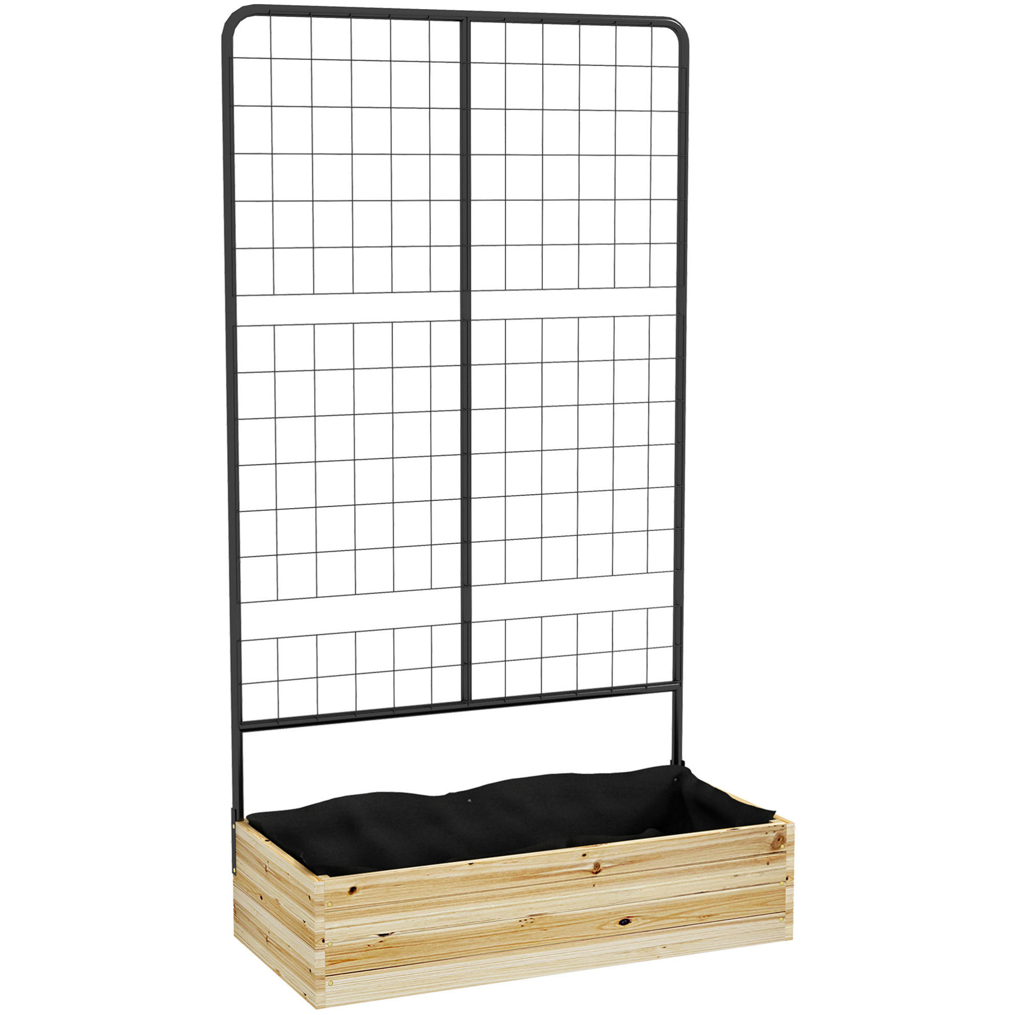 Modfu VYVÝŠENÝ záhon z jedlového dřeva 80x38x145 cm přírodní se spalírem, vložkou a odtokovými otvory