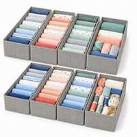 ORGANIZÉR Světle šedá 8dílná-sada - šedá, textil/papír (17/11/40cm) - Relaxdays
