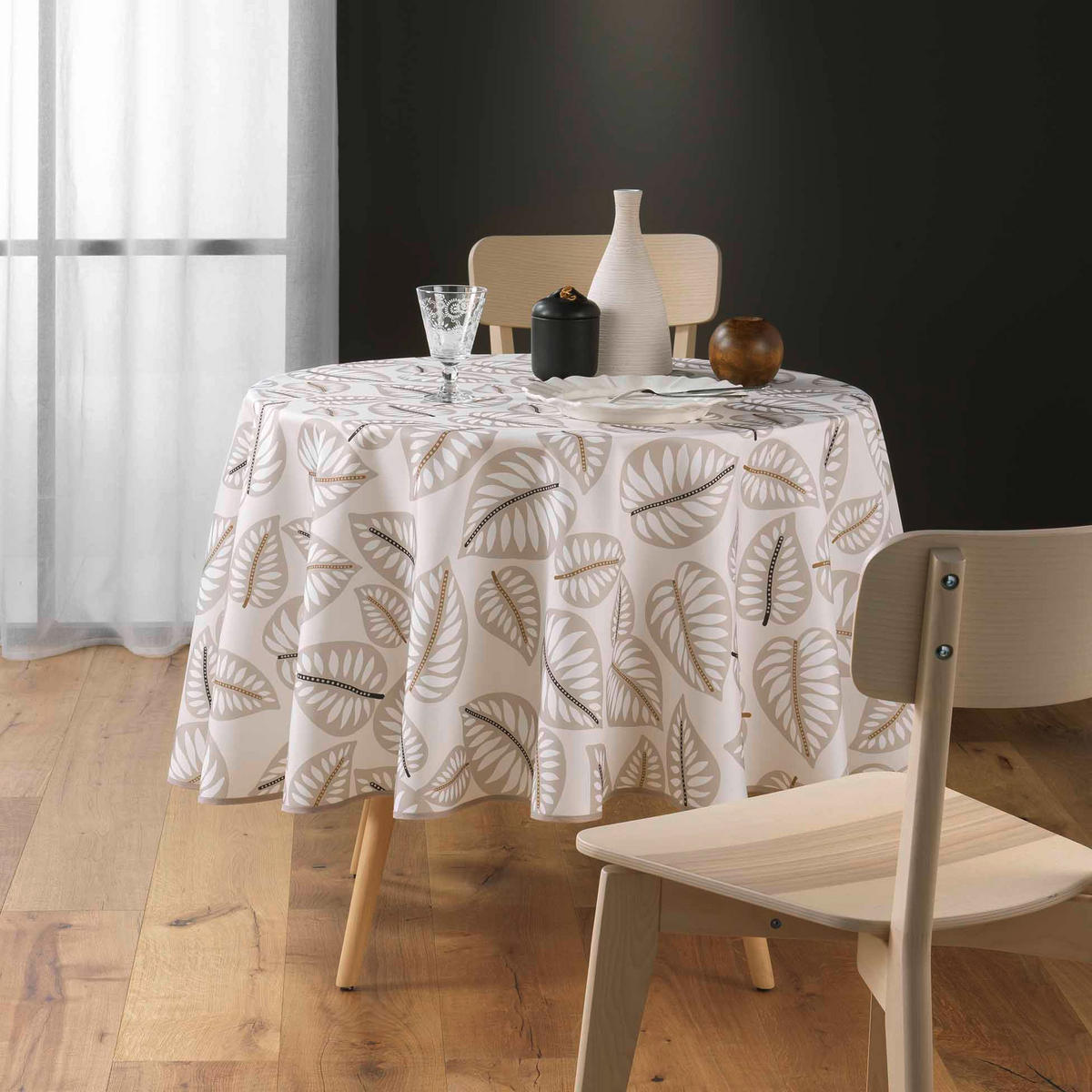 TISCHDECKE Alma Ø 180 cm - Beige, Textil (180/180cm) - Douceur d´intérieur
