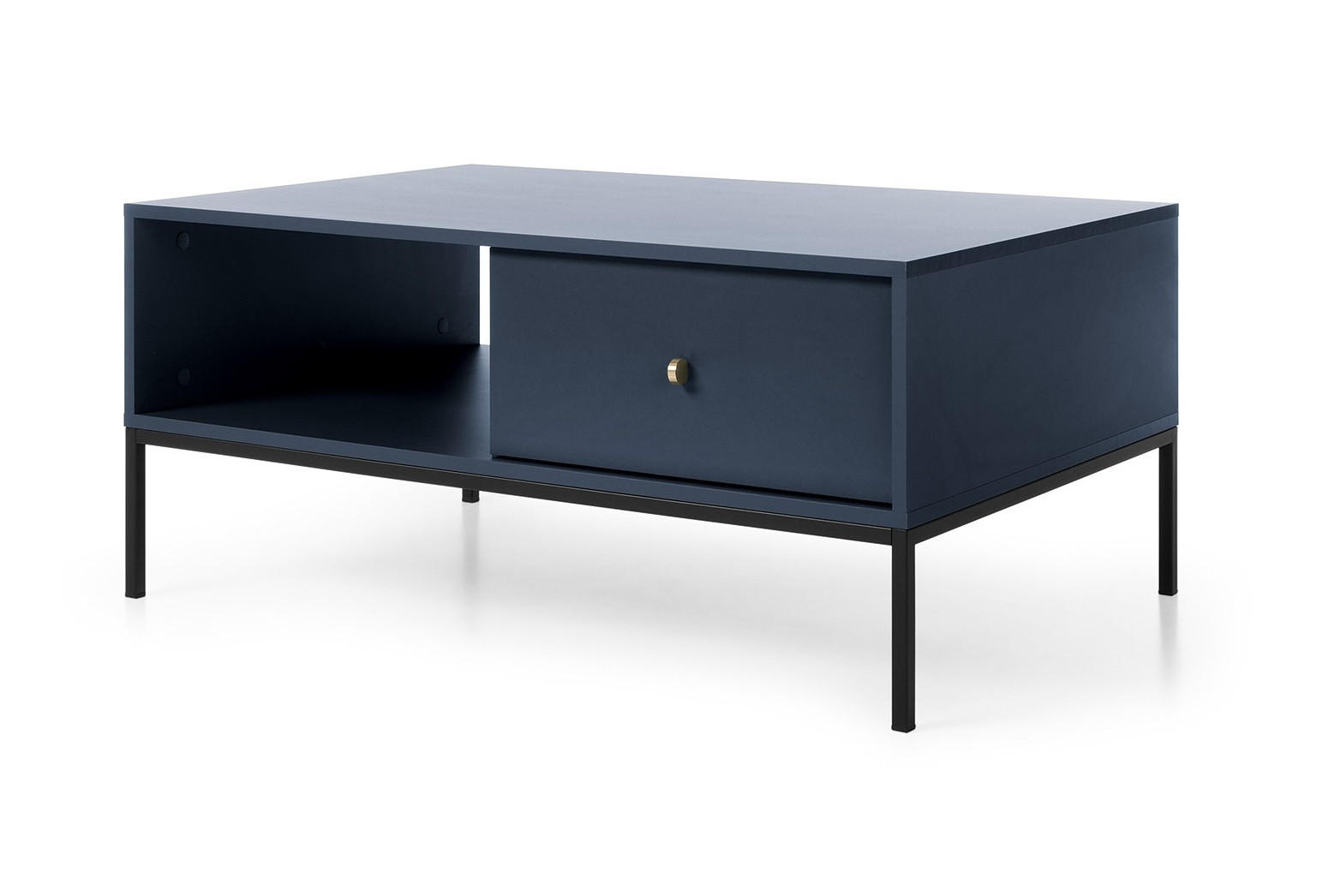 Emporius Couchtisch Dunkelblau, Schwarz 104x46x68 cm